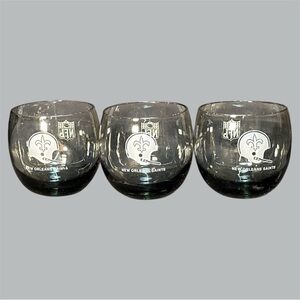 NFL NEW ORLEANS SAINTS ROLY POLY ROCK SMOKED BLACK GLASSES
SET of 3